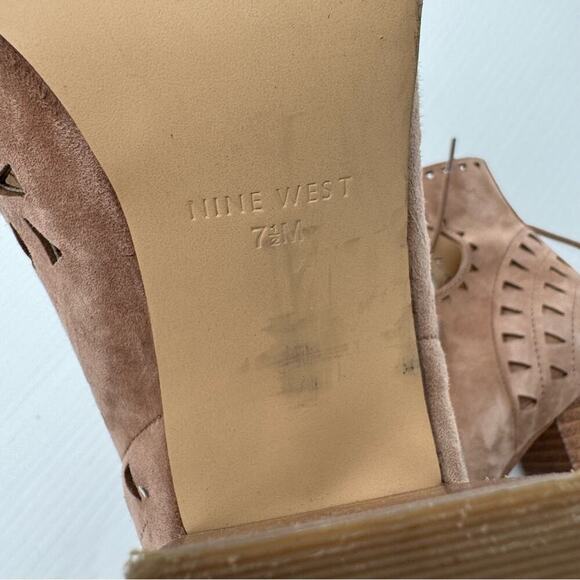 Nine West Gweniah lace up stack heeled shoes size 7.5 - Picture 9 of 10